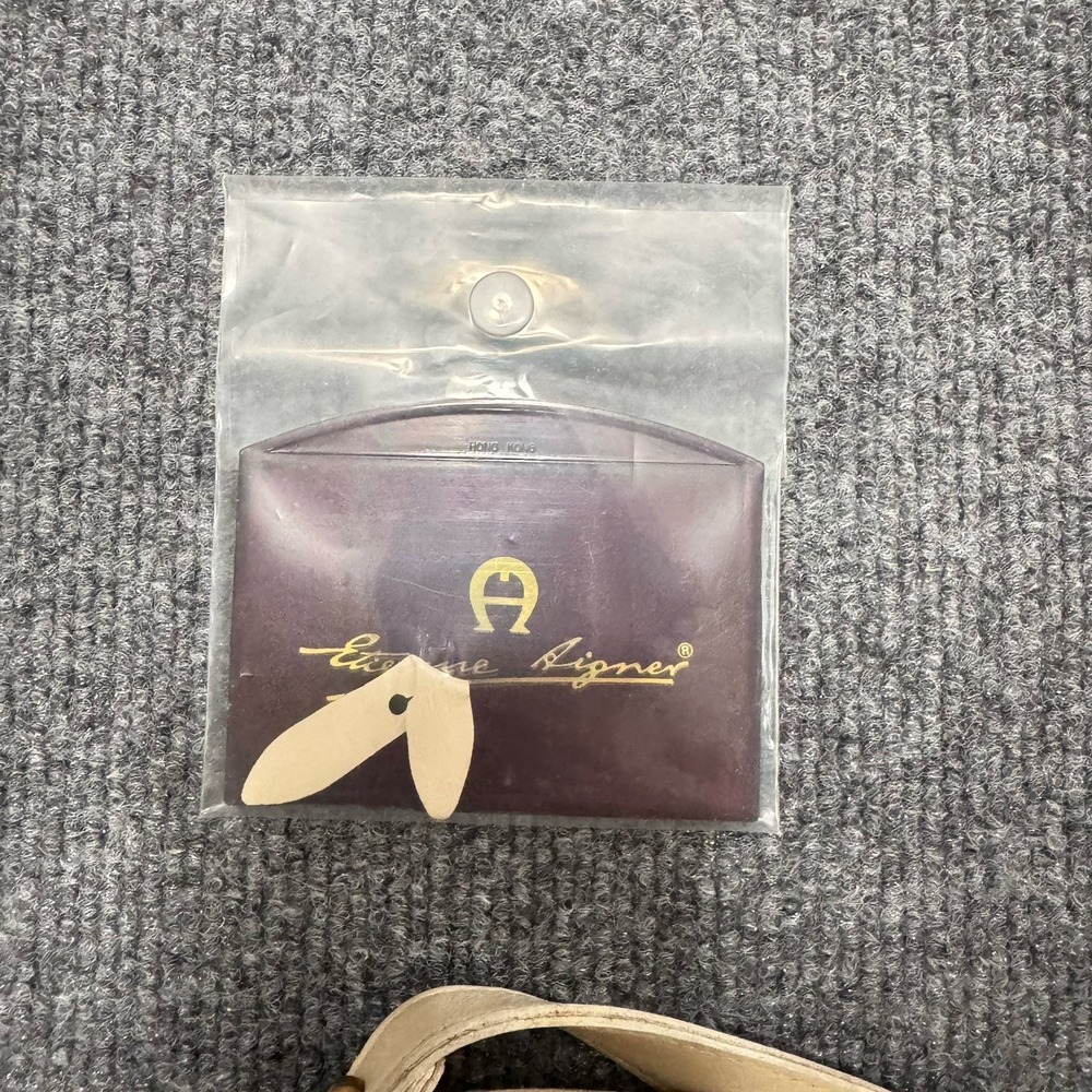 Vintage Etienne Aigner Gathered Cream Leather Shoulder Bag Purse NOS Mirror - Picture 9 of 12
